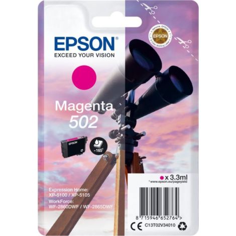 Cartuş Epson 502, C13T02V34010, purpuriu (magenta), original