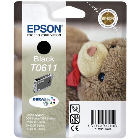 Cartuş Epson T0611, negru (black), original