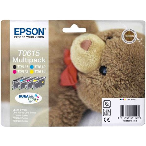 Cartuş Epson T0615, CMYK, pachet de patru, multipack, original