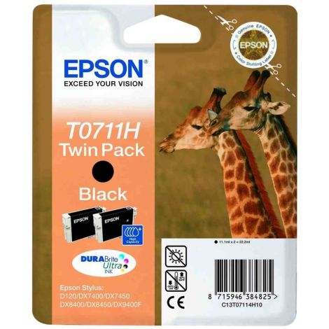 Cartuş Epson T0711, pachet de două, negru (black), original