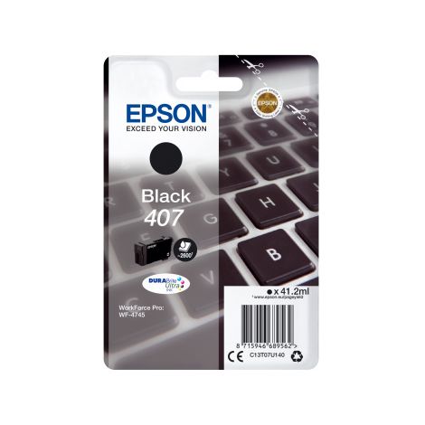 Cartuş Epson 407, T07U1, C13T07U140, negru (black), original