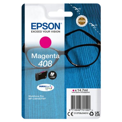 Cartuş Epson 408, C13T09J34010, T09J340, purpuriu (magenta), original