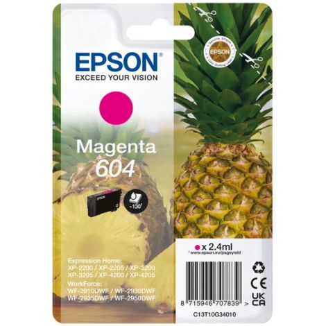 Cartuş Epson 604, C13T10G34010, T10G340, purpuriu (magenta), original