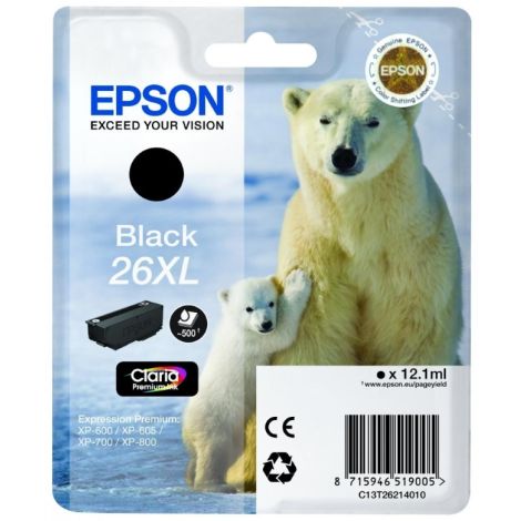 Cartuş Epson T2621 (26XL), negru (black), original