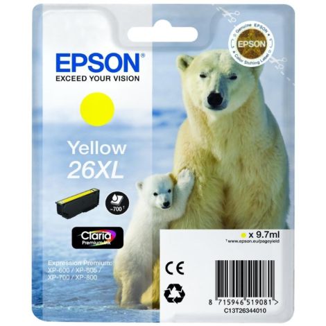 Cartuş Epson T2634 (26XL), galben (yellow), original