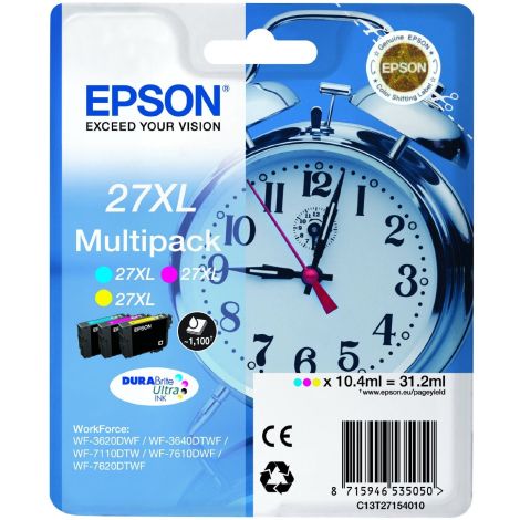 Cartuş Epson T2715 (27XL), C13T27154012, CMY, 3-pack, multipack, original