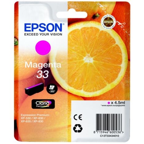 Cartuş Epson T3343 (33), C13T33434012, purpuriu (magenta), original