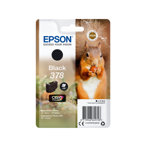 Cartuş Epson 378, T3781, C13T37814010, negru (black), original