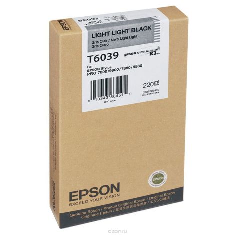 Cartuş Epson T6039, negru deschis (light black), original