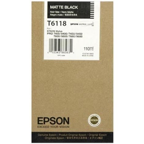 Cartuş Epson T6118, negru mat (matte black), original