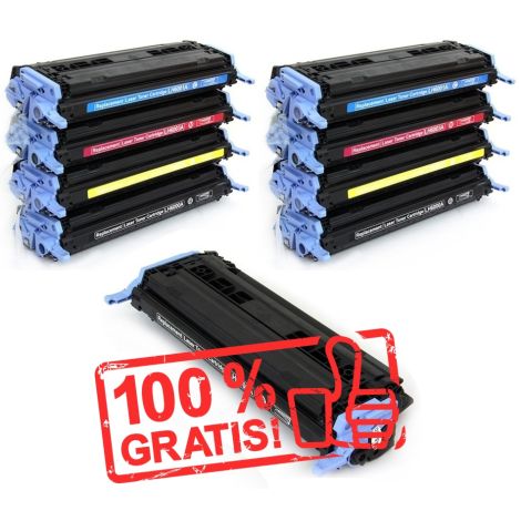 Toner 2 x HP Q6000A, Q6001A, Q6002A, Q6003A (124A) + Q6000A GRATUIT, multipack, alternativ