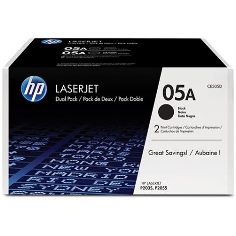 Toner HP CE505AD (05A), pachet de două, negru (black), original