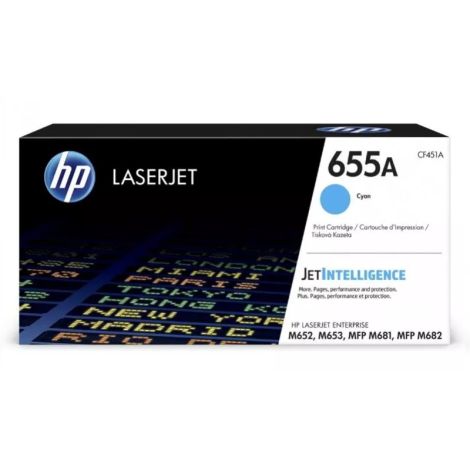 Toner HP 655A, CF451A, azuriu (cyan), original