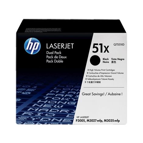 Toner HP Q7551XD (51X), pachet de două, negru (black), original