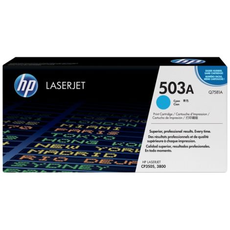 Toner HP Q7581A (503A), azuriu (cyan), original