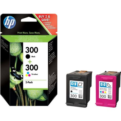 Cartuş HP 300 (CN637EE), negru, colorat, pachet de două, multipack, original