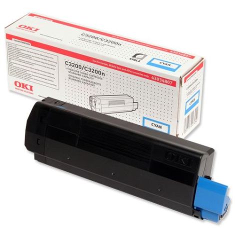 Toner OKI 43034807 (C3200), azuriu (cyan), original