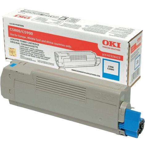 Toner OKI 43324423 (C5800, C5900, C5550), azuriu (cyan), original