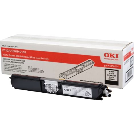 Toner OKI 44250724 (C110, C130, MC160), negru (black), original